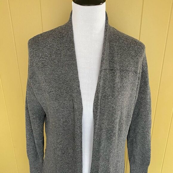 Prologue women S long open front cardigan w/side slits grey - Picture 3 of 11